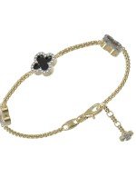 Браслет из лимонного золота c бриллиантами, ониксом и перламутром