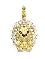 Подвеска из лимонного золота c эмалью и жемчугом