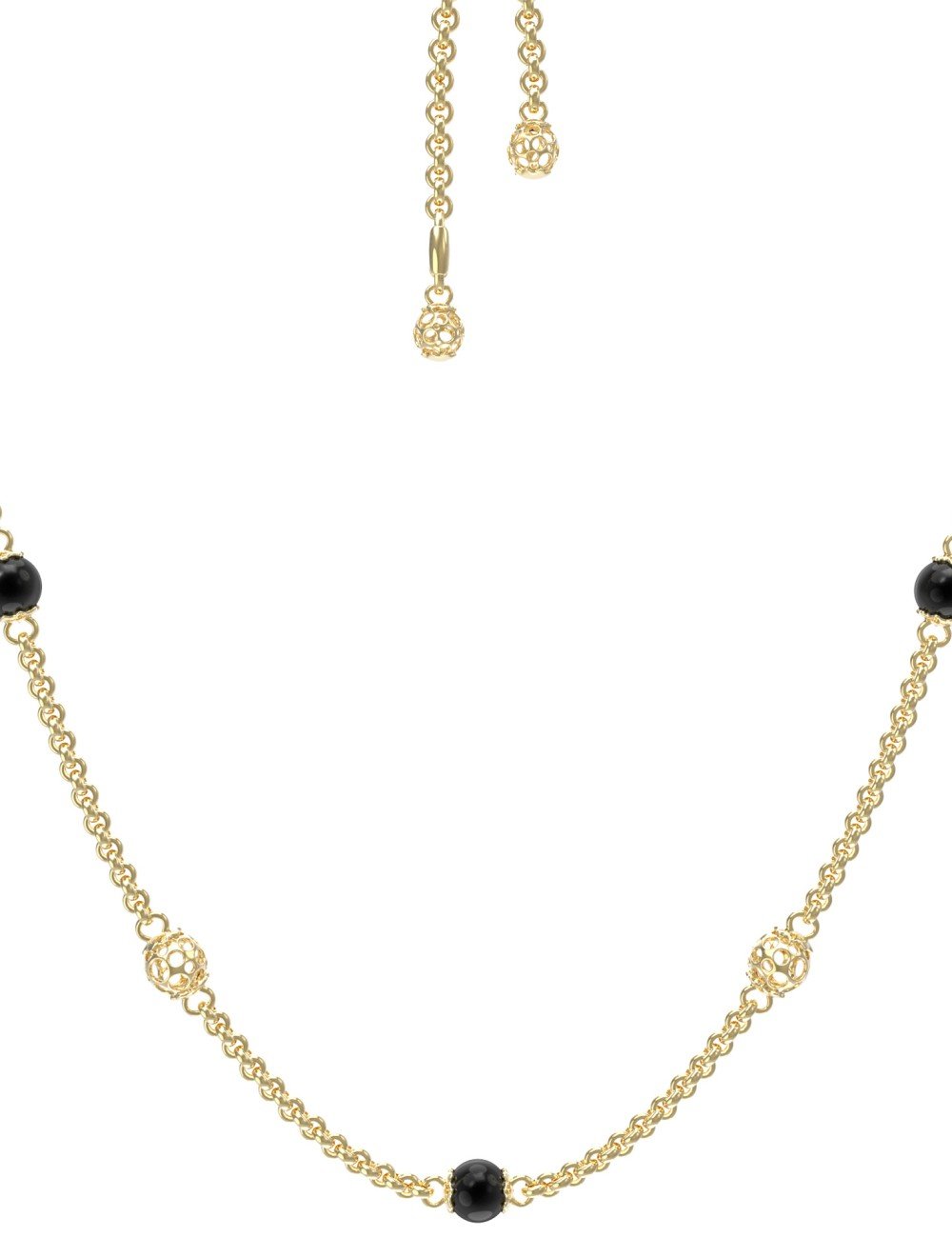 Колье из лимонного золота c ониксом