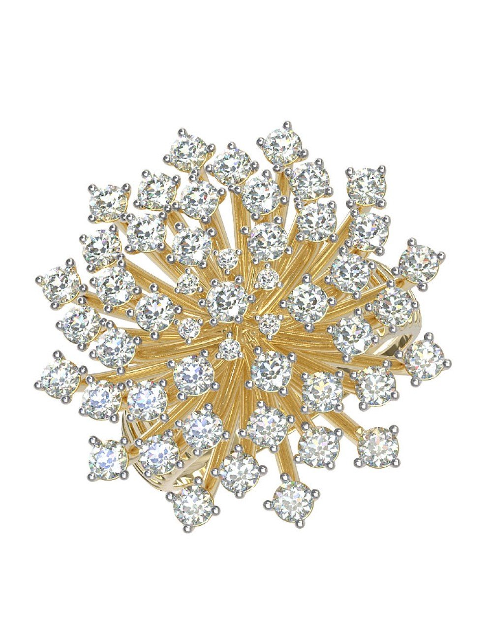 Кольцо из лимонного золота c бриллиантами