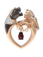 Подвеска из золота c фианитом и гранатом