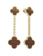 Серьги из лимонного золота c тигровым глазом