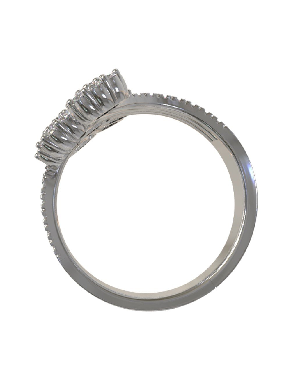 Кольцо из белого золота c бриллиантами