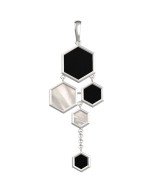 Подвеска из белого золота c ониксом и перламутром