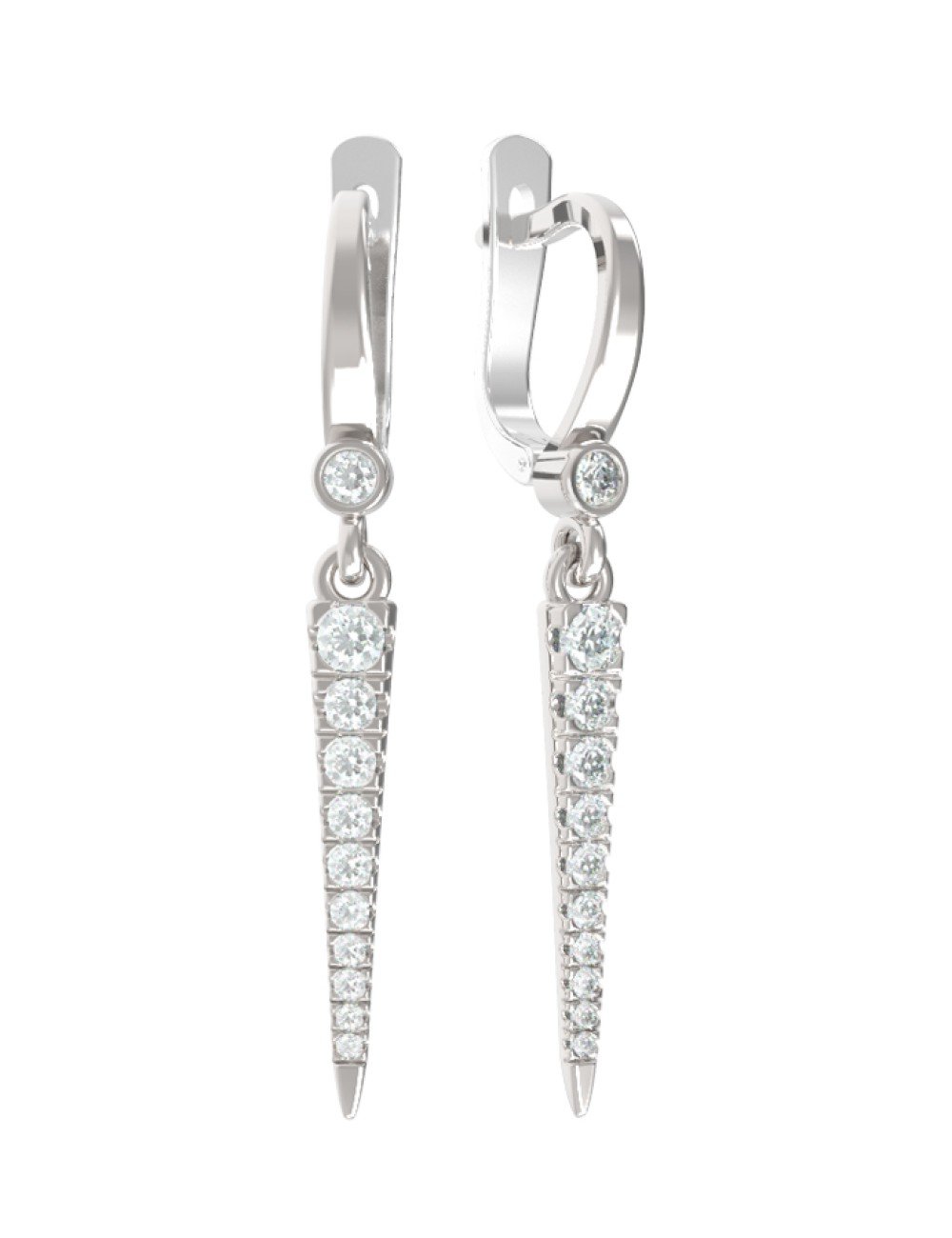 Серьги из белого золота c бриллиантами