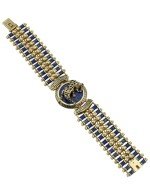 Браслет из лимонного золота c эмалью, рубином и лазуритом