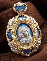 Образок из лимонного золота c эмалью