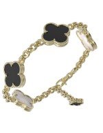 Браслет из лимонного золота c ониксом и перламутром