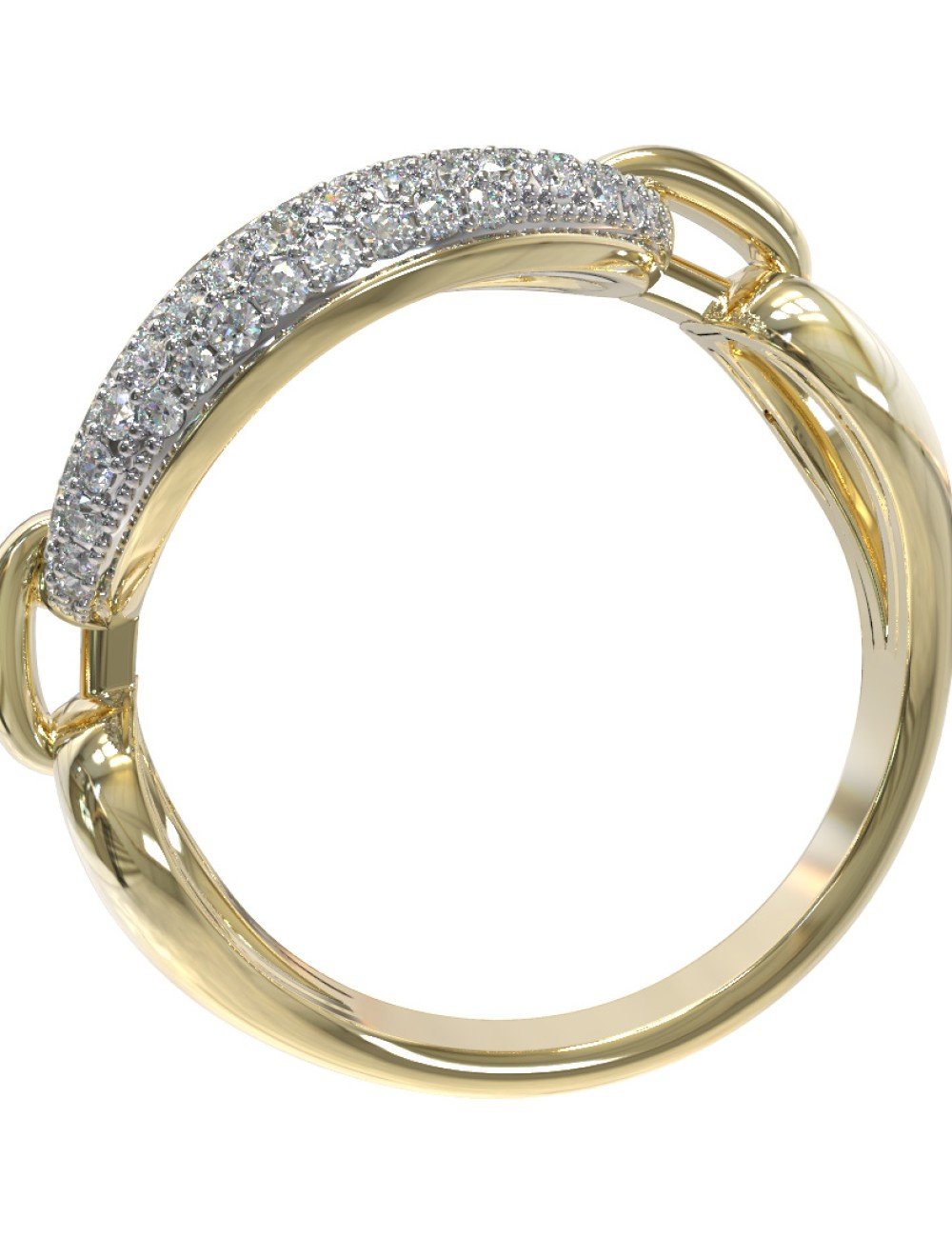 Кольцо из лимонного золота c бриллиантами