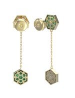 Серьги из лимонного золота c малахитом и перламутром