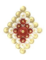 Подвеска из лимонного золота c агатом и перламутром