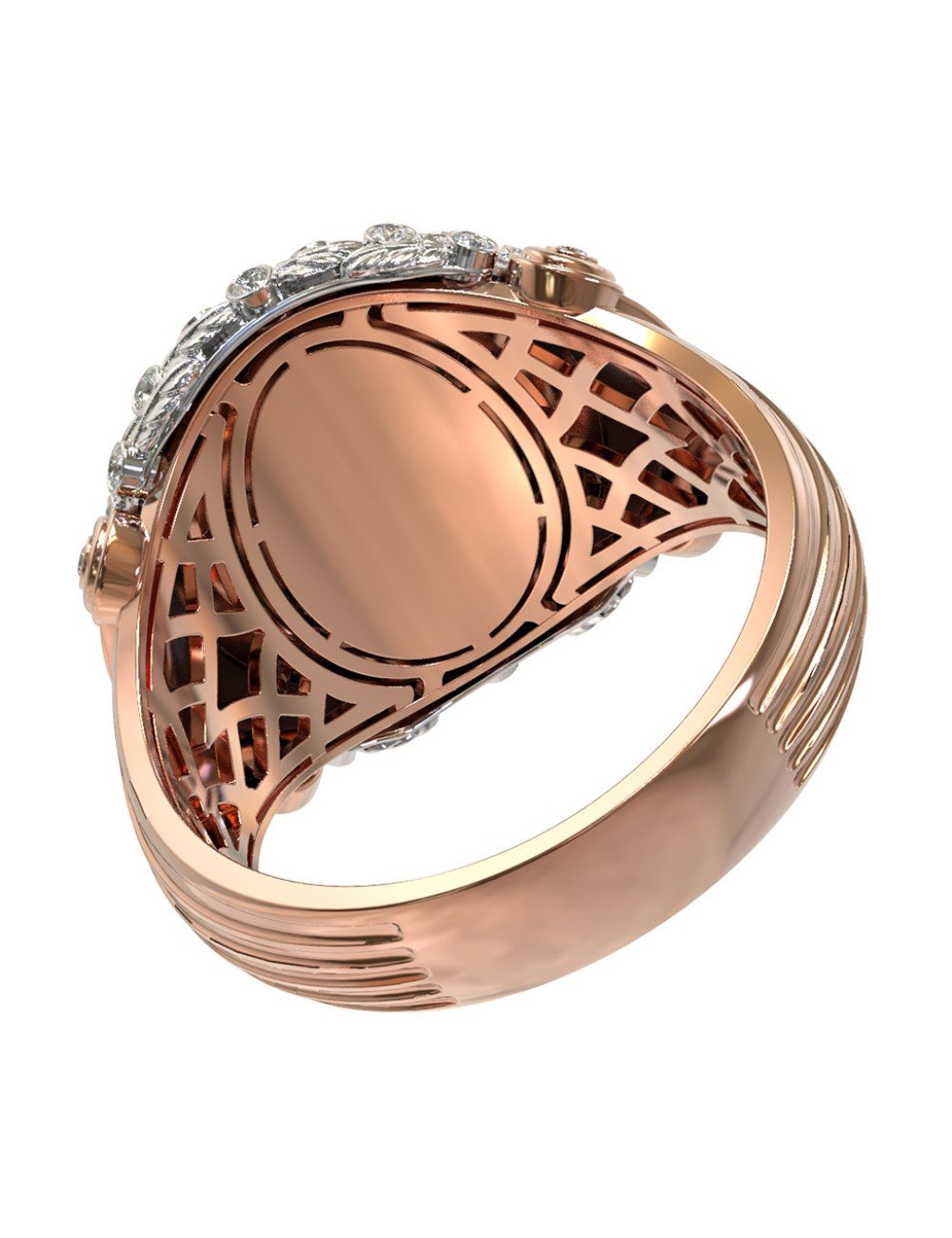 Кольцо из золота c бриллиантами и ониксом