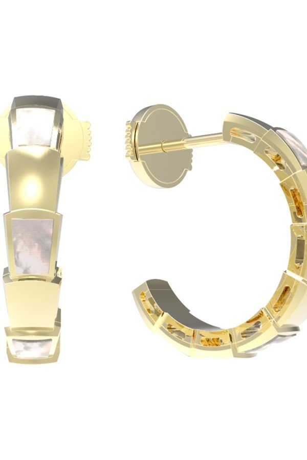 Серьги из лимонного золота c перламутром