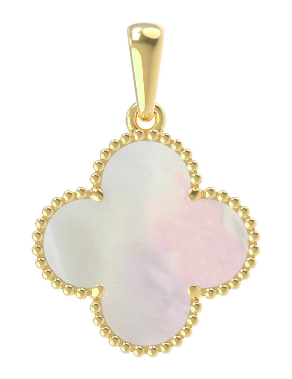 Подвеска из лимонного золота c перламутром