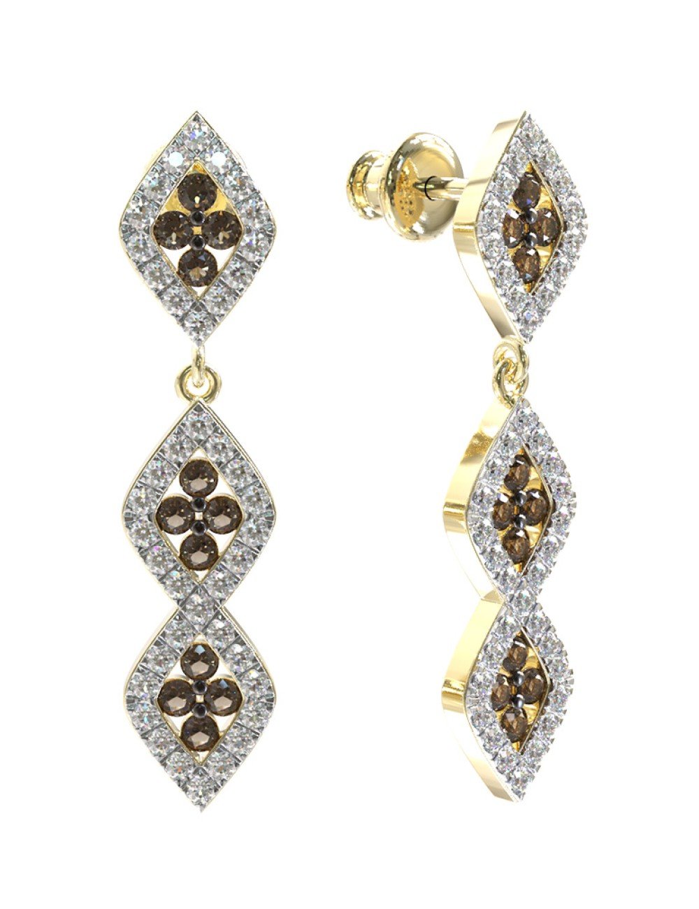 Серьги из лимонного золота c бриллиантами