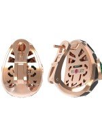 Серьги из золота c бриллиантами, рубином, ониксом, малахитом и перламутром