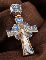 Крест из золота c эмалью