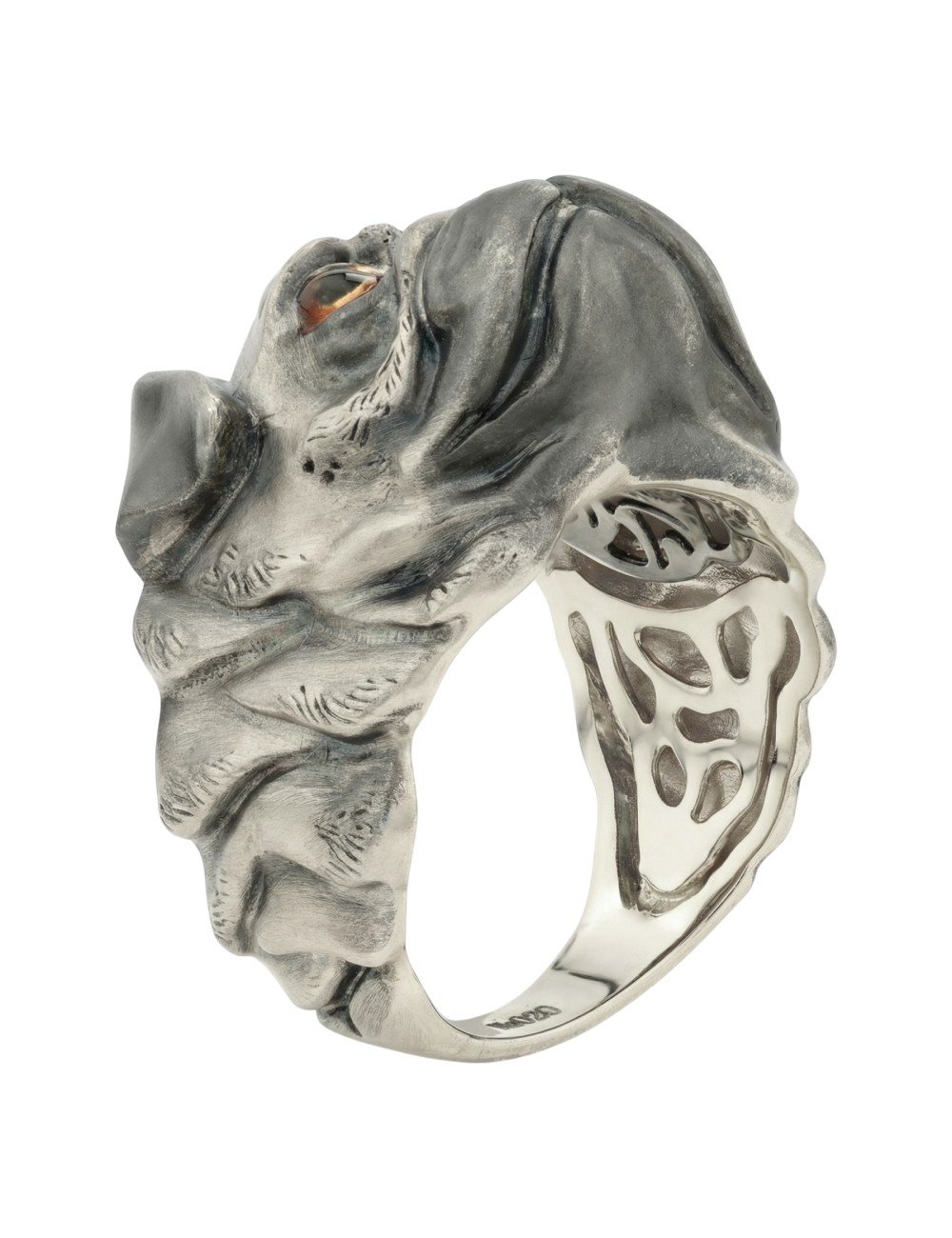 Кольцо из белого золота c эмалью