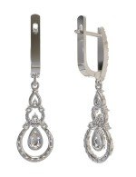 Серьги из белого золота c бриллиантами