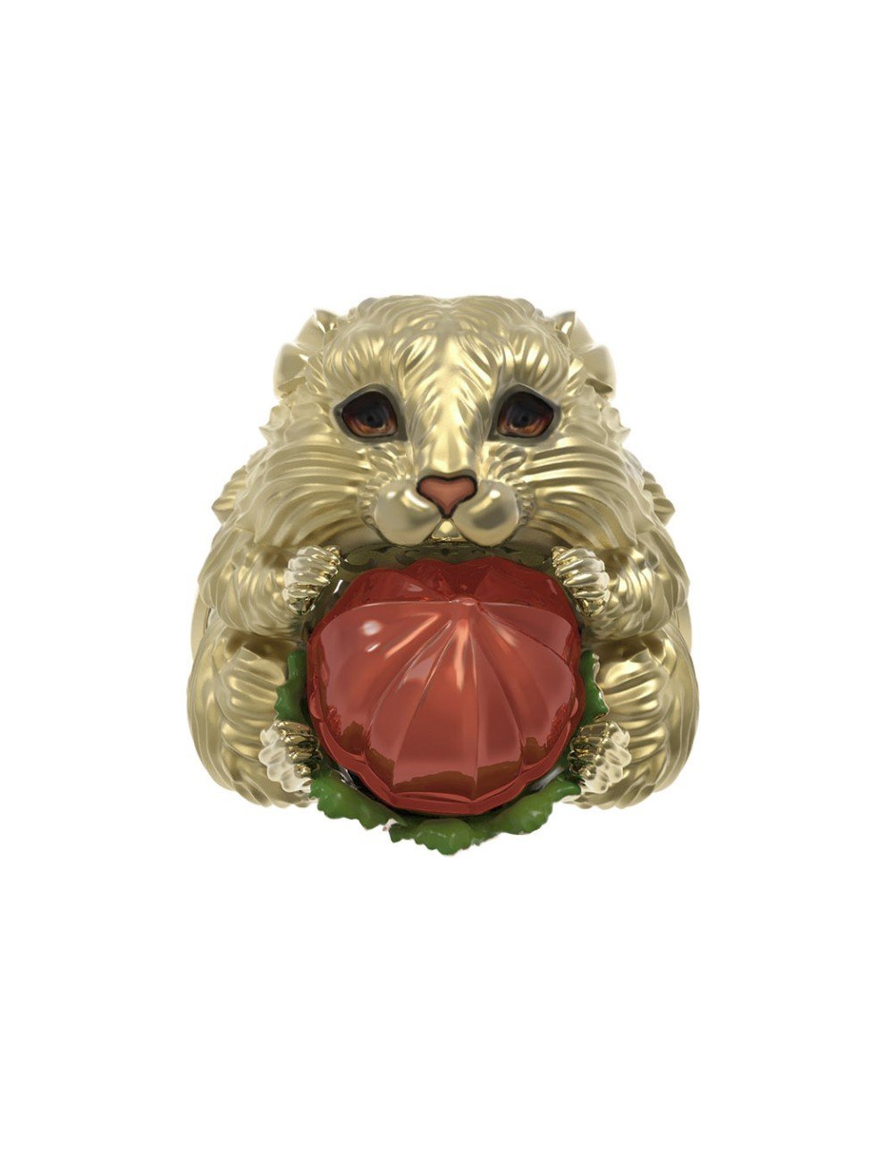 Кольцо из лимонного золота c эмалью