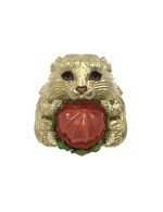 Кольцо из лимонного золота c эмалью