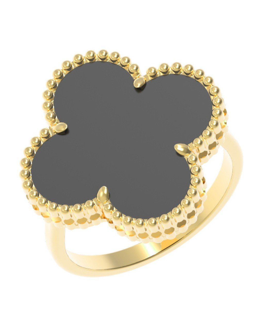 Кольцо из лимонного золота c ониксом