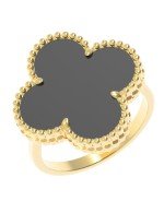 Кольцо из лимонного золота c ониксом