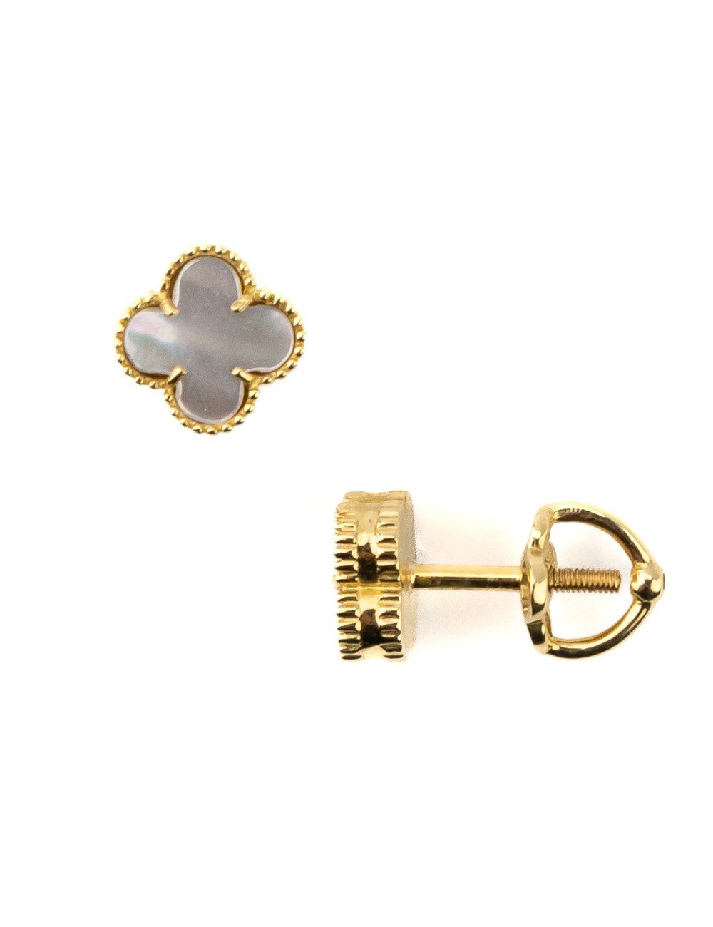 Серьги из лимонного золота c перламутром