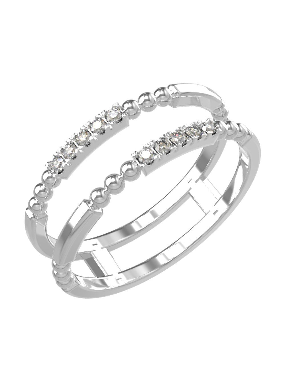 Кольцо из белого золота c бриллиантами