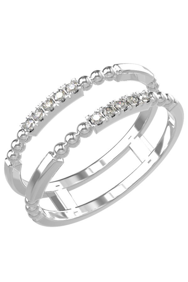 Кольцо из белого золота c бриллиантами