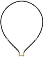 Гайтан из лимонного золота c кожаным шнурком