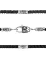 Шнурок шёлковый из белого золота c шёлковым шнурком