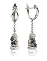 Серьги из белого золота c жемчугом