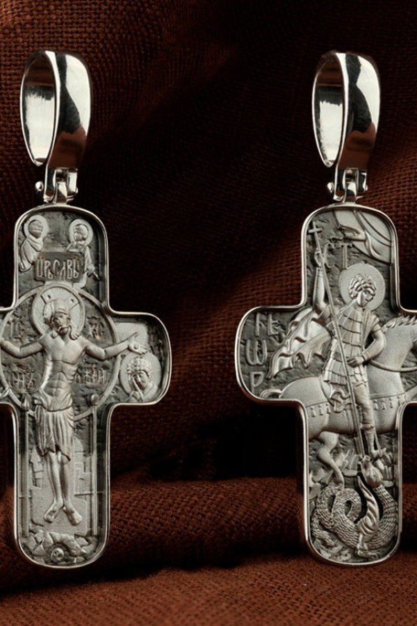 Крест из белого золота