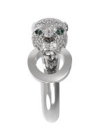 Кольцо из белого золота c бриллиантами и изумрудом