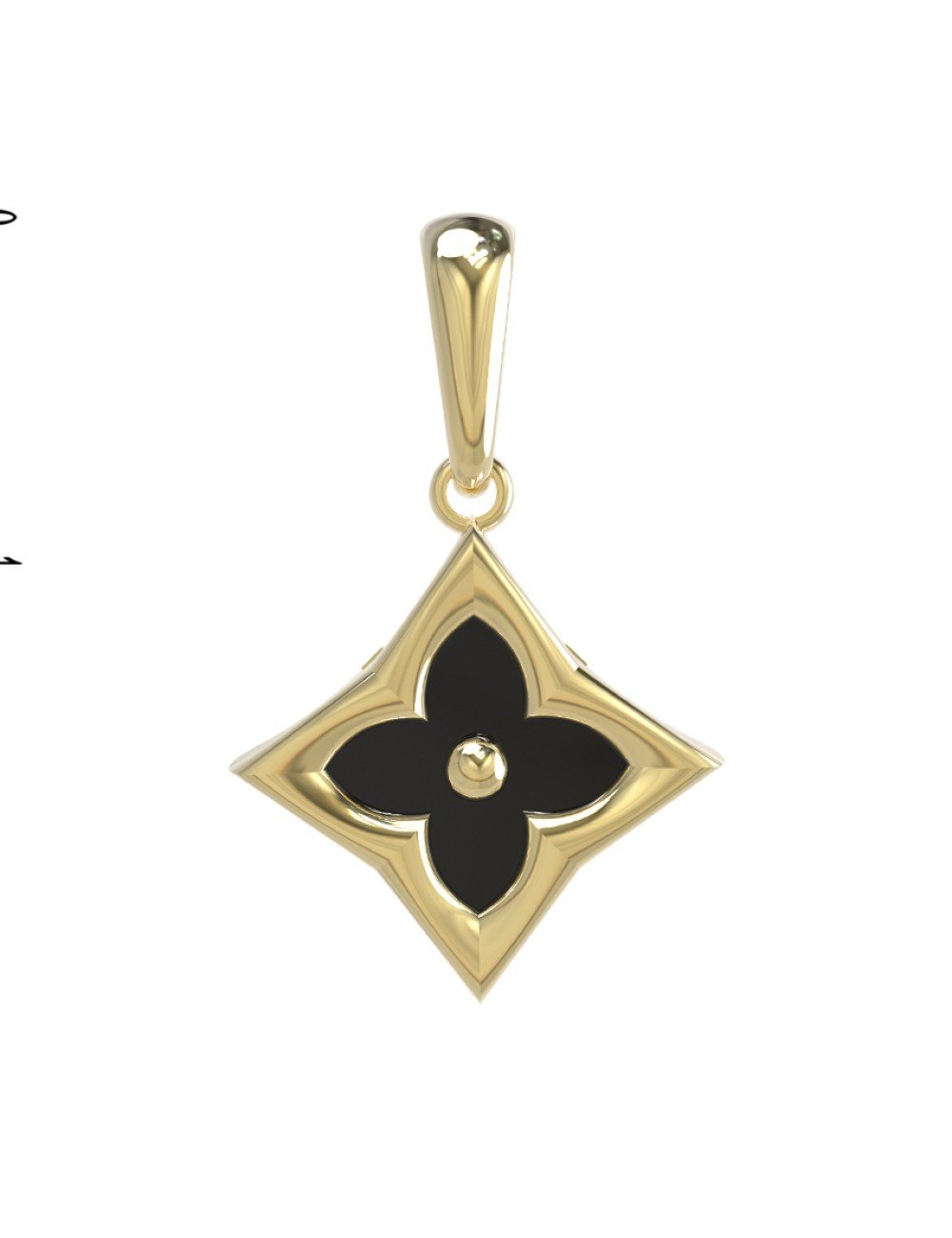 Подвеска из лимонного золота c ониксом