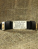 Браслет из серебра и золота c кожаным шнурком