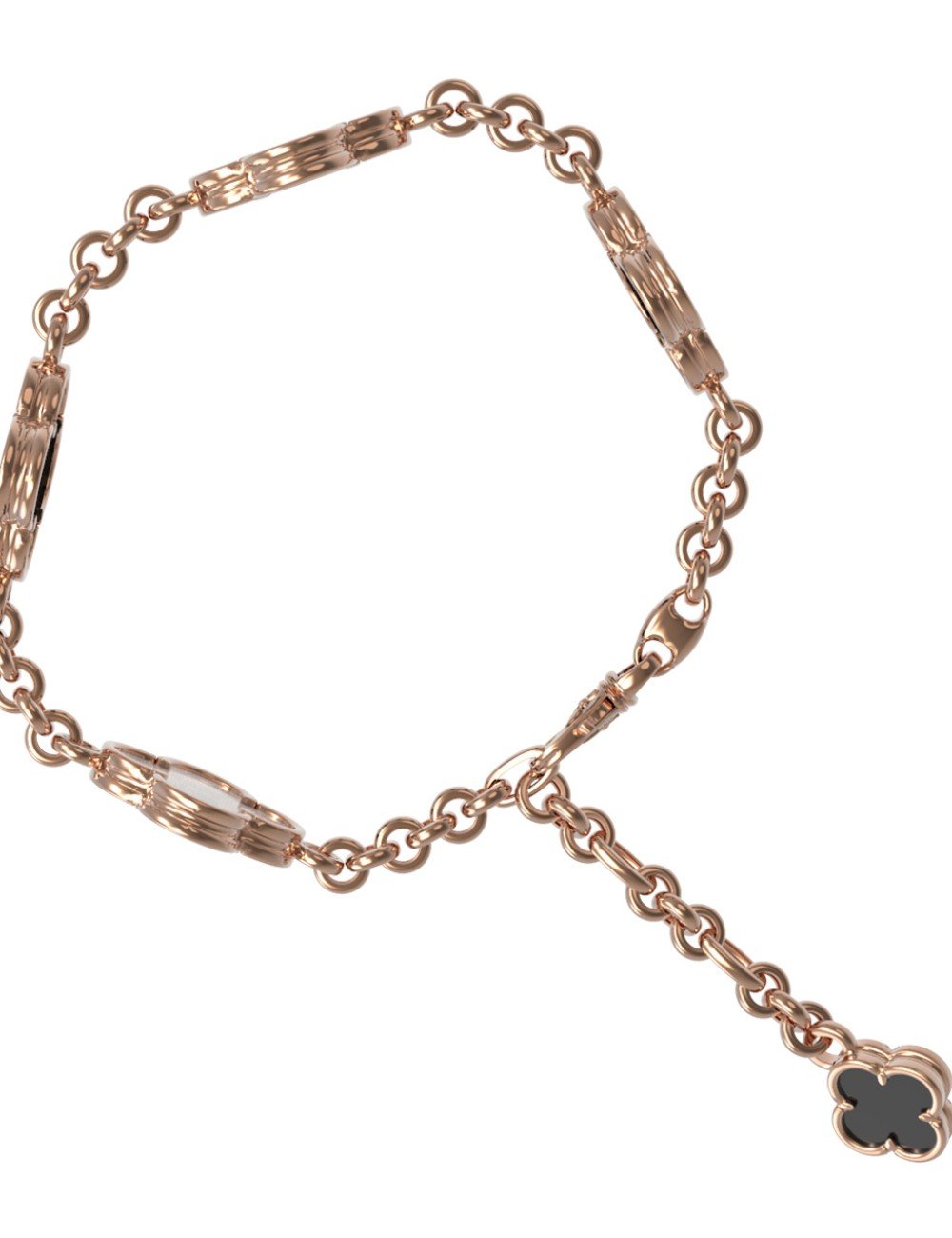 Браслет из золота c ониксом и перламутром