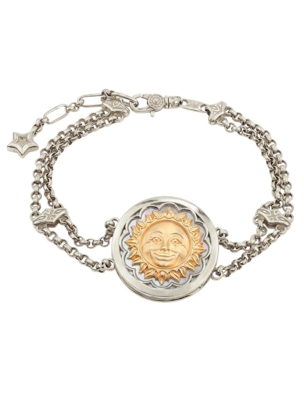 Браслет из белого золота c ониксом и перламутром