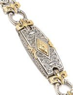 Браслет из серебра и золота c рубином