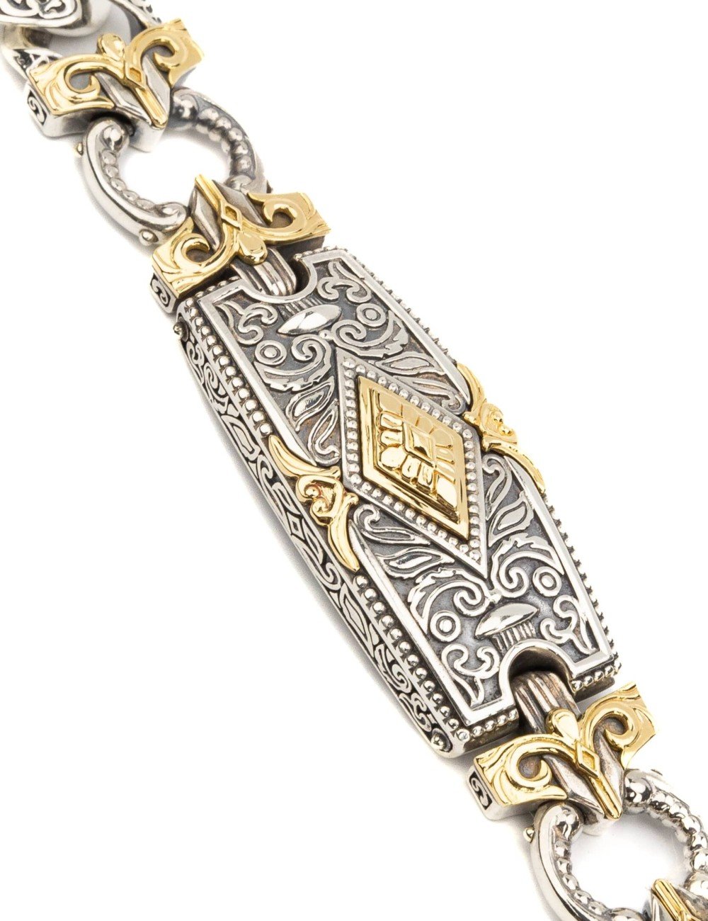 Браслет из серебра и золота c рубином