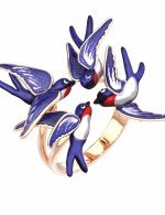 Кольцо из золота c эмалью