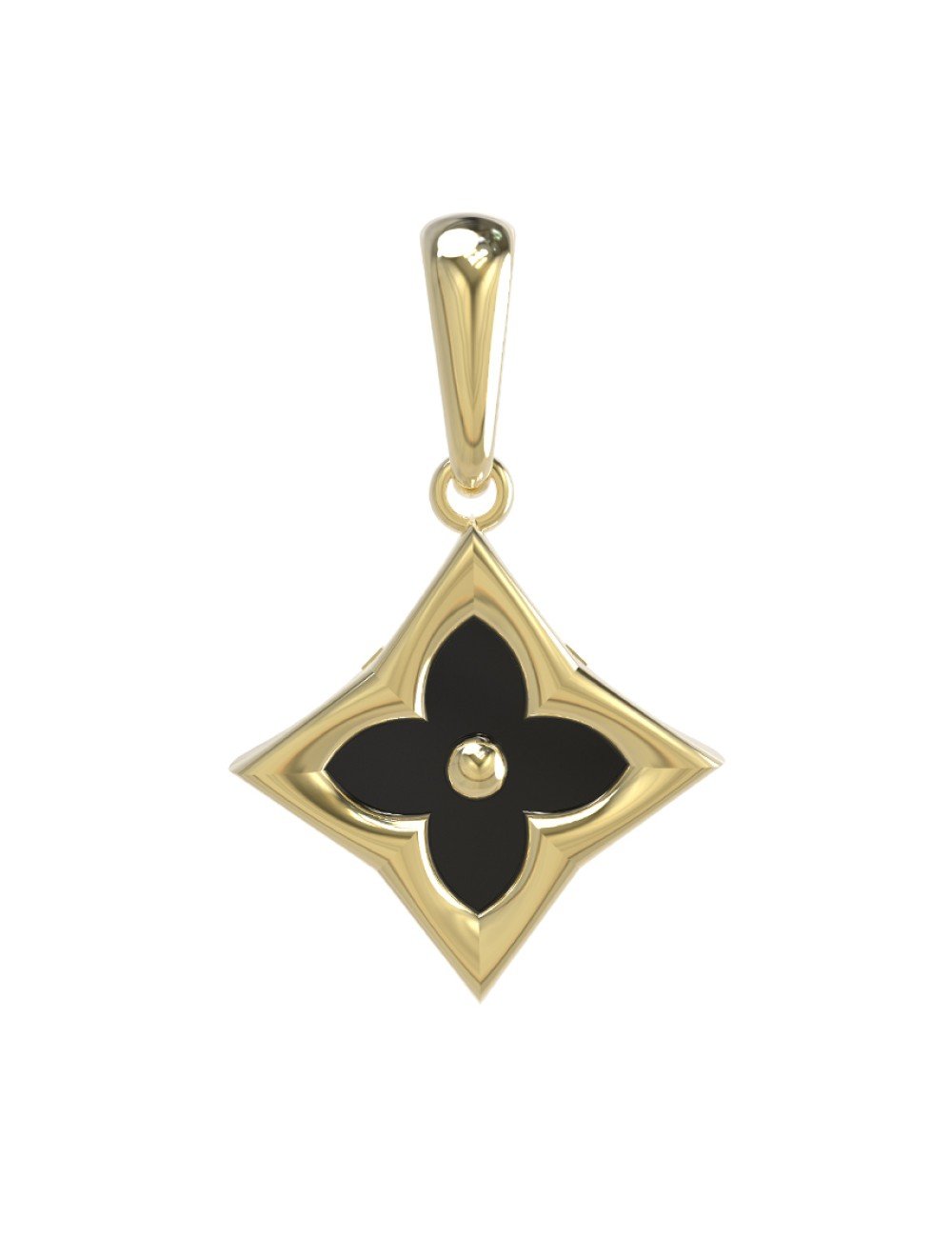 Подвеска из лимонного золота c ониксом