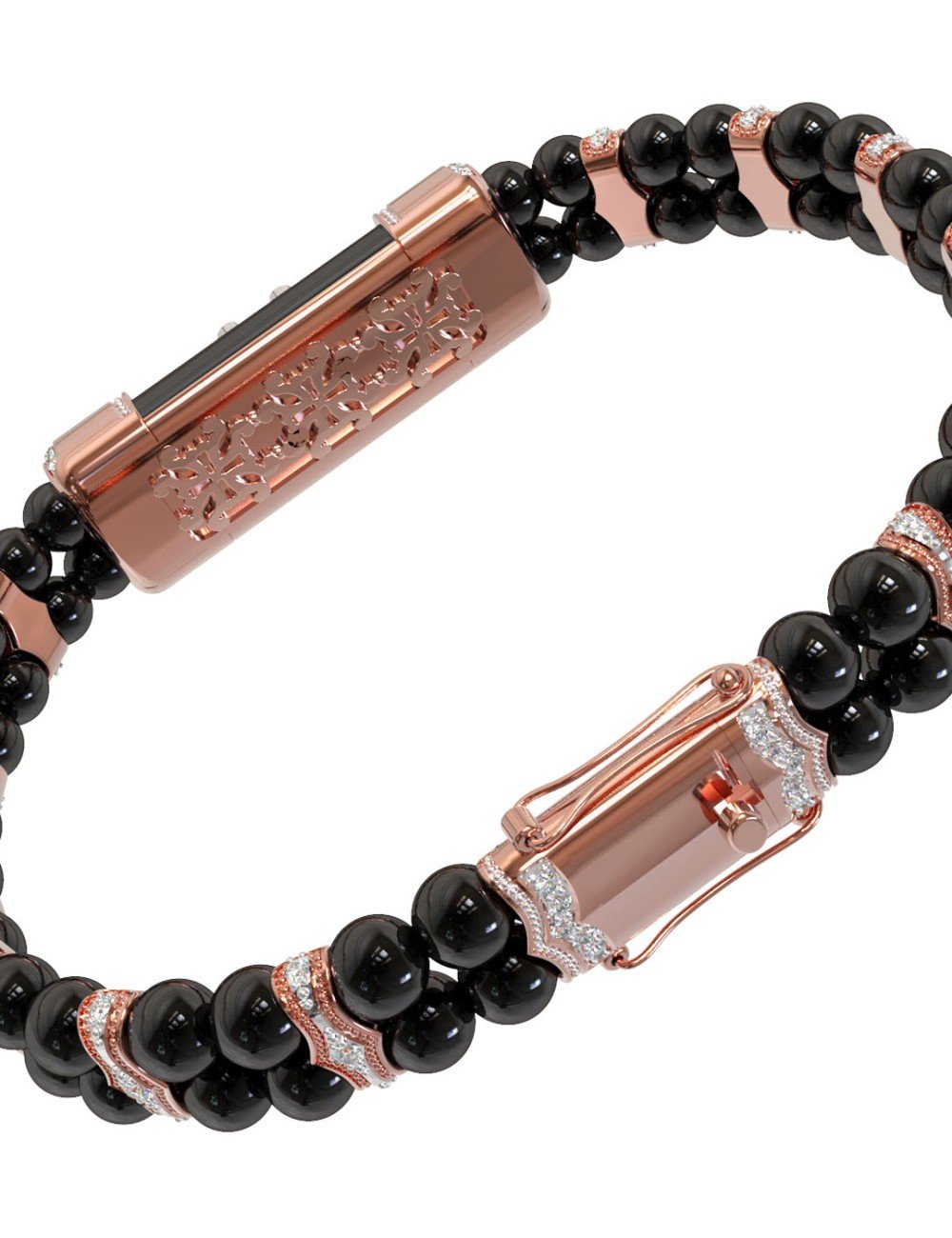 Браслет из золота c бриллиантами и ониксом