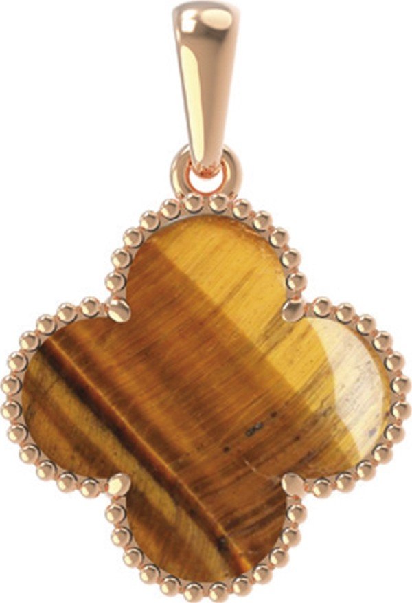 Подвеска из золота c тигровым глазом