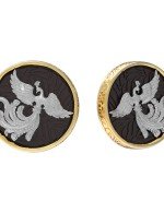 Серьги из лимонного золота c эбеновым деревом