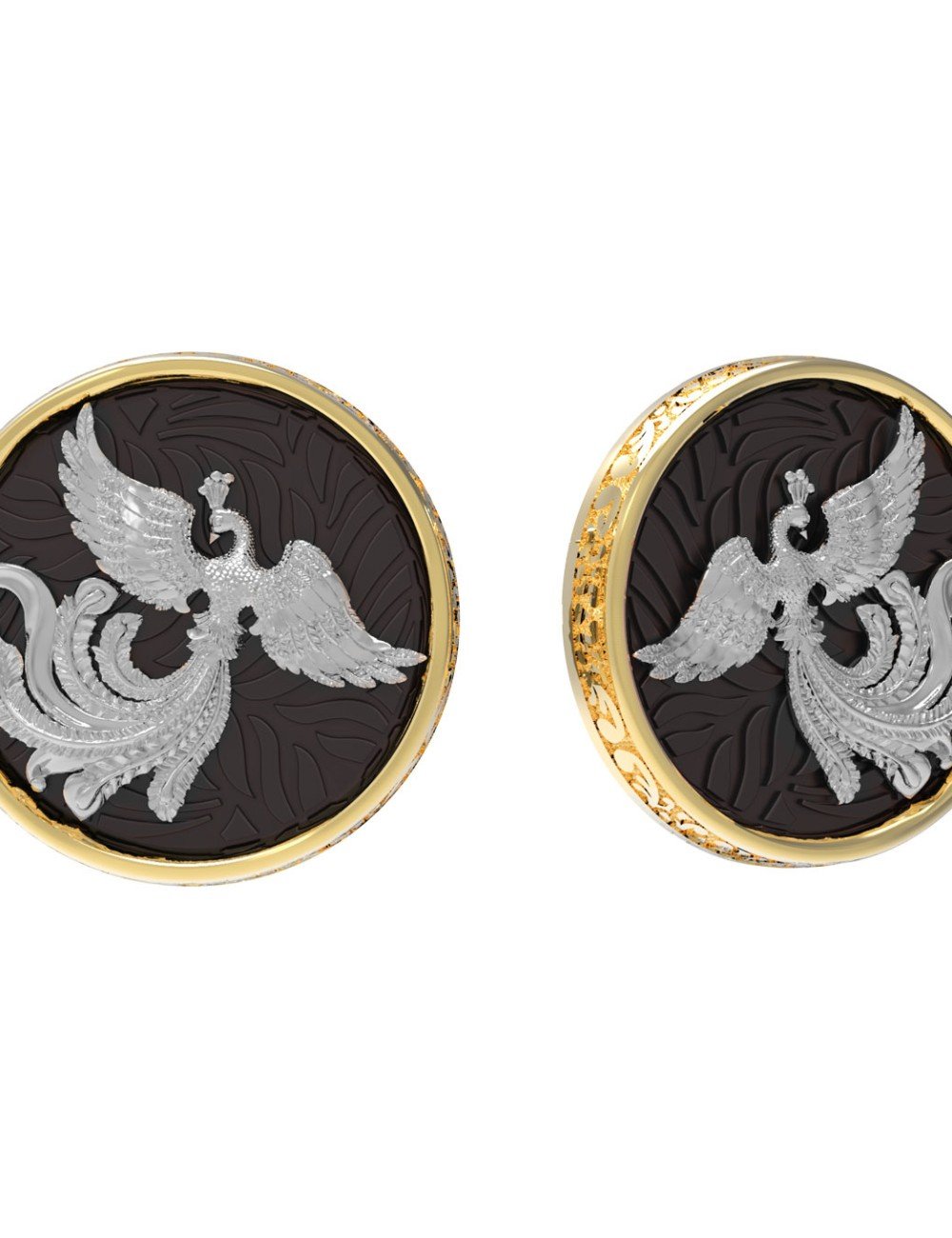 Серьги из лимонного золота c эбеновым деревом