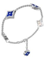 Браслет из белого золота c лазуритом и перламутром