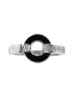 Кольцо из белого золота c бриллиантами и ониксом