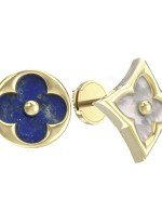 Серьги из лимонного золота c лазуритом и перламутром